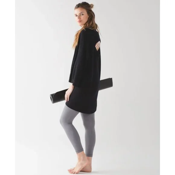 Lululemon Cashmere Tencel Divinity Scarf Poncho Ribbed Knit Cardigan Sweater - Picture 14 of 16